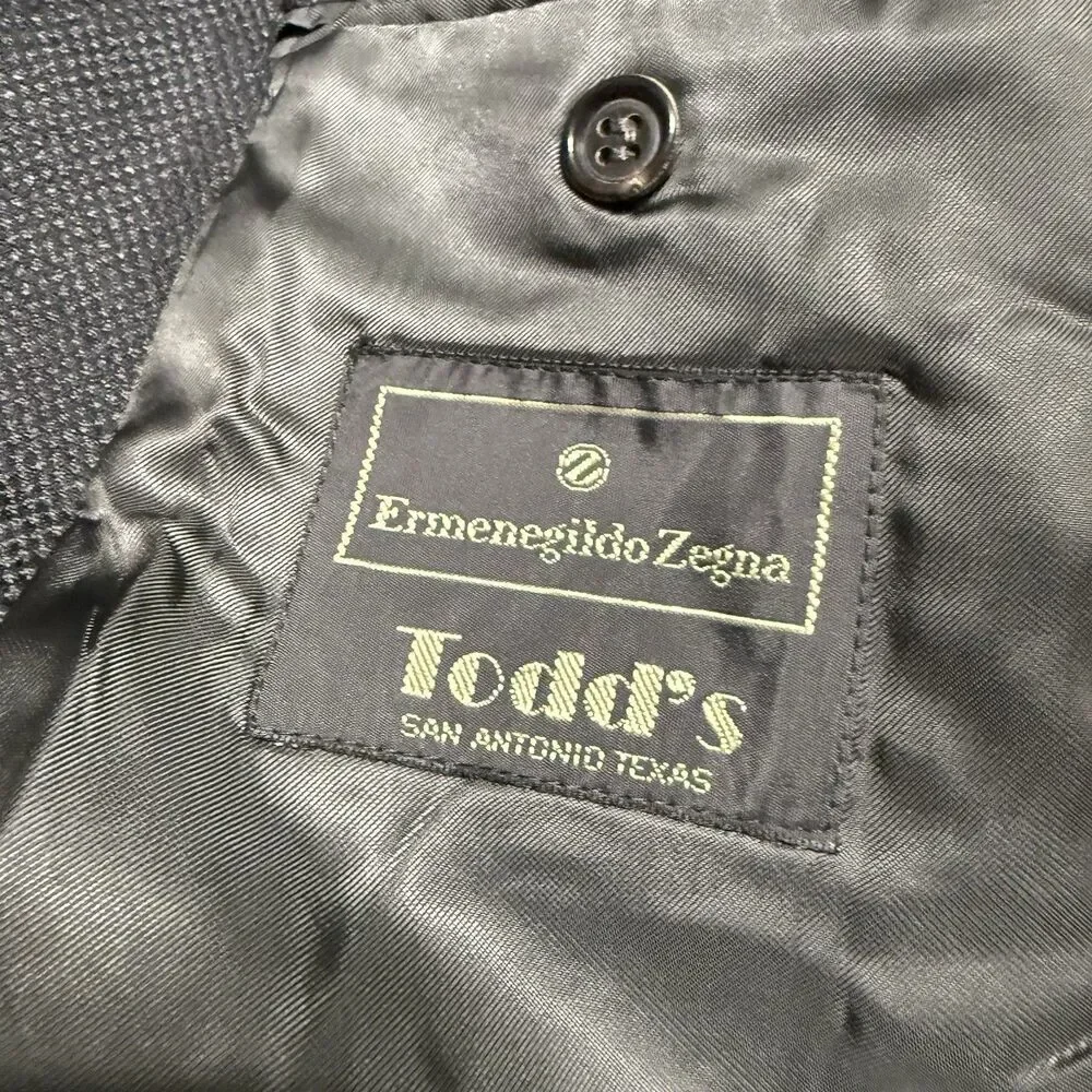 Vintage Ermenegildo Zegna Traveller Jacket Blazer Mens 56 EU 46 US Black Wool